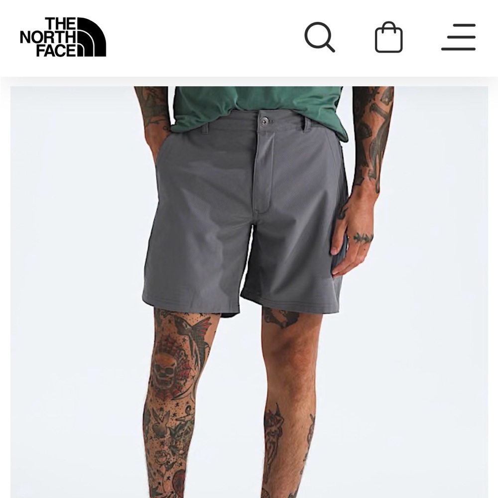 NWT The North Face Men’s Rolling Sun Packable Shorts 34” regular length, gray